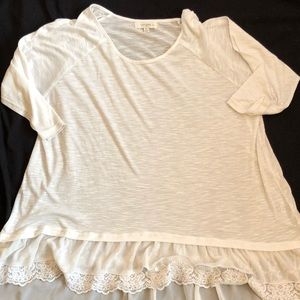 White lace trim top